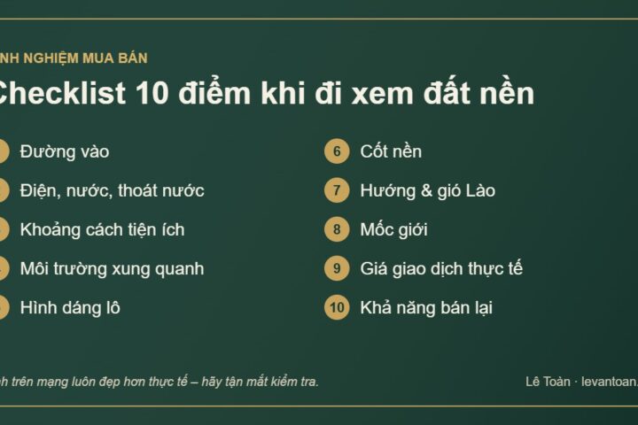 Checklist 10 điểm khi đi xem đất nền ở Nghệ An