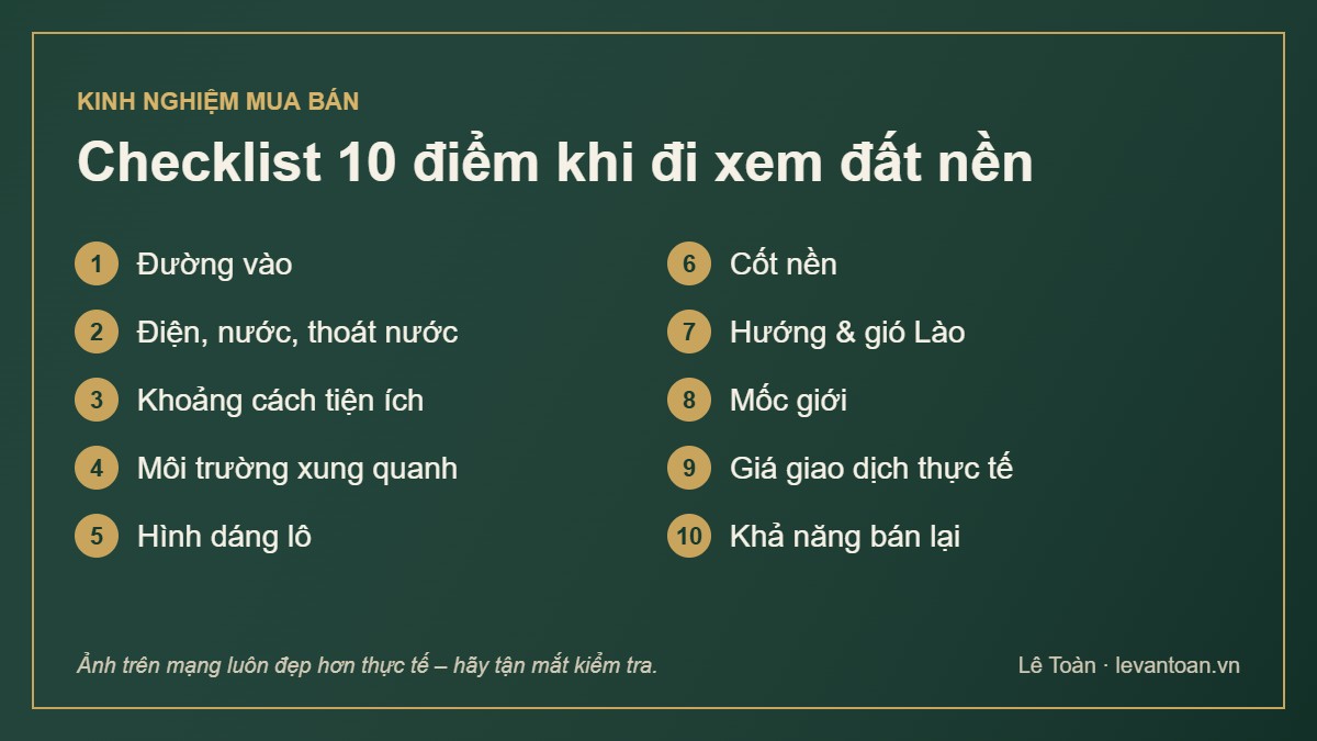 Checklist 10 điểm khi đi xem đất nền ở Nghệ An