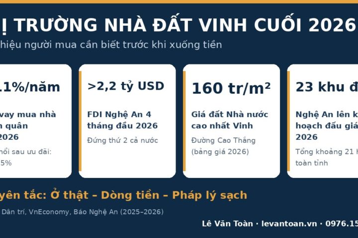 Thị trường nhà đất Vinh cuối 2026: 4 tín hiệu người mua cần biết